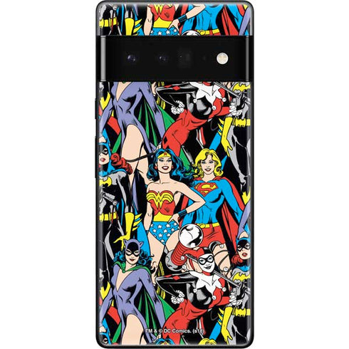 DC Comics Wonder Woman DC Bombshells Characters Pattern Google Pixel 6 Pro Skin